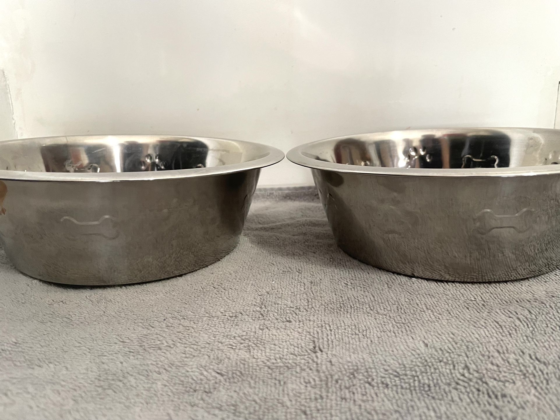 2 Stainless Steel Pet Plates