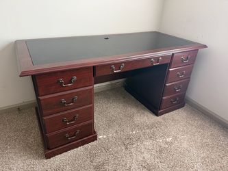 Sauder 65"W Writing Desk, Classic Cherry