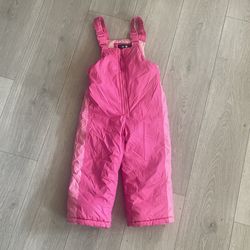 Girls Pink Snow Bib Size: 4T