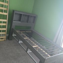 Twin Size Truffle Bed With Book Shelf