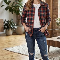 Roommates Red Plaid Button-Up Shirt