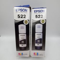 Lot of 2, EPSON T522 EcoTank Ink Ultra-high Capacity Bottle Black (T522120-S) for Select Epson EcoTa
