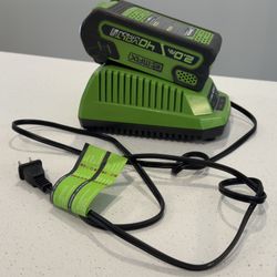 Greenworks G-Max 40v Rechargeable Battery & Battery Charger 