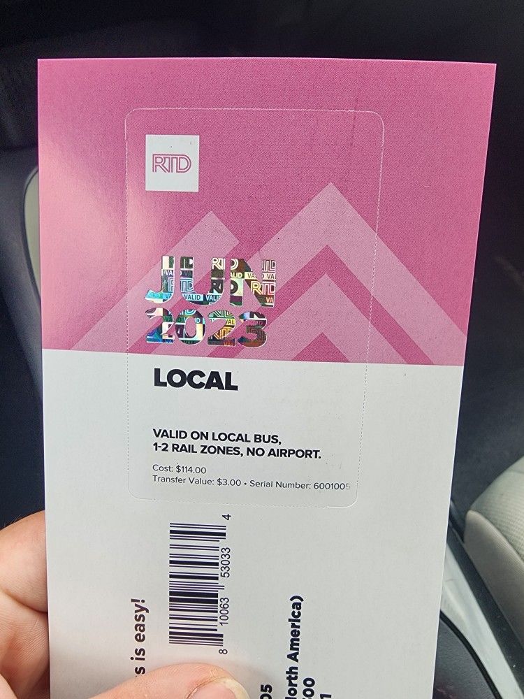 June Rtd Bus Pass Local