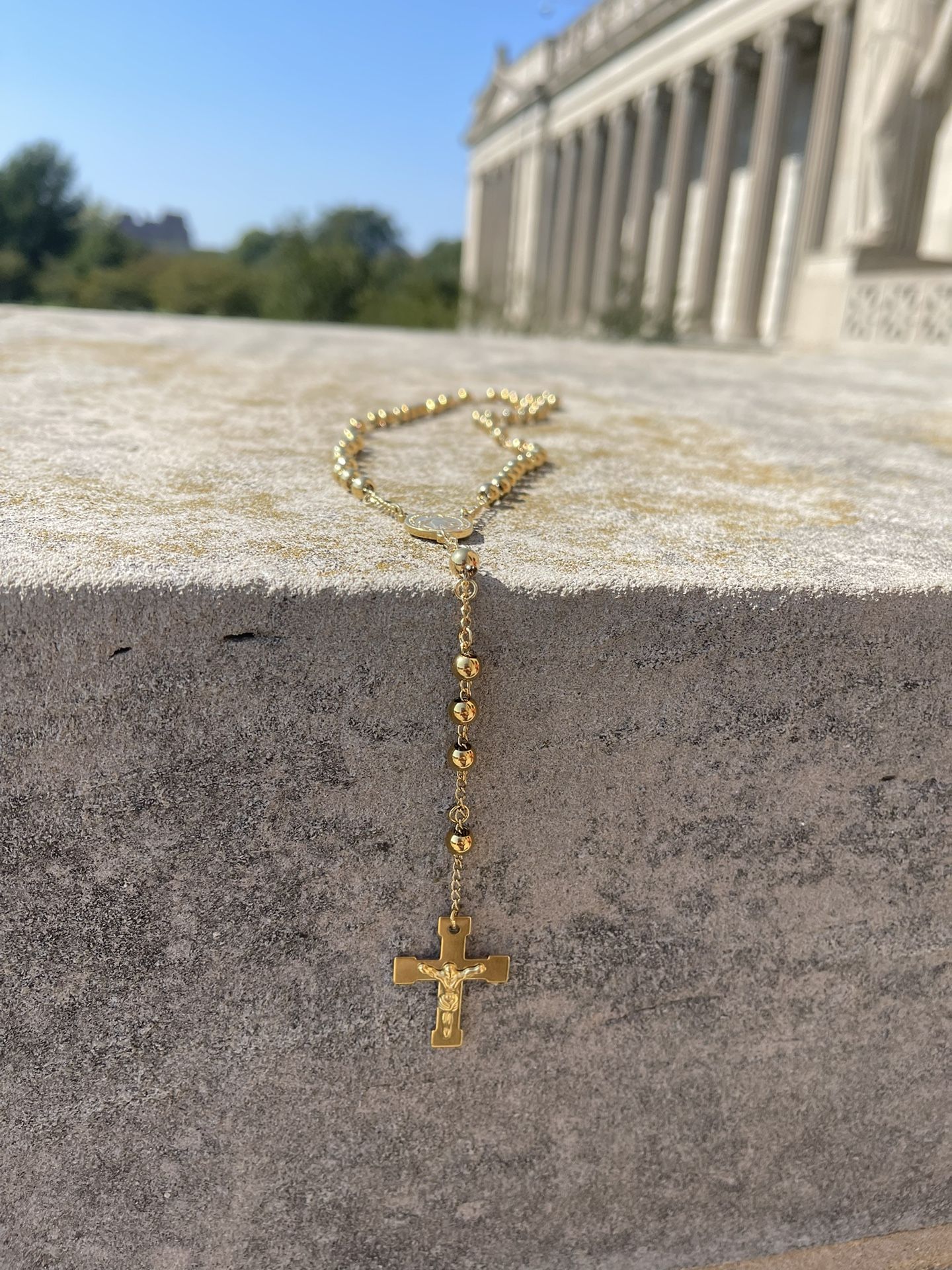 18K Gold Plated Rosary (Large 20 Inch)