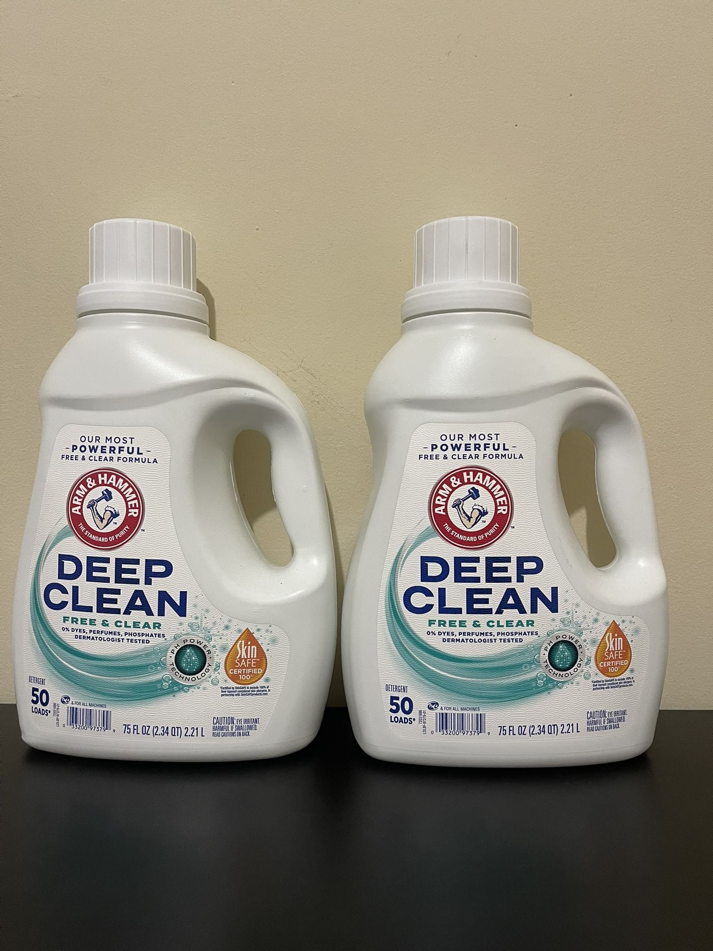 2 Pack ARM & HAMMER Deep Clean Free & Clear Liquid Laundry Detergent