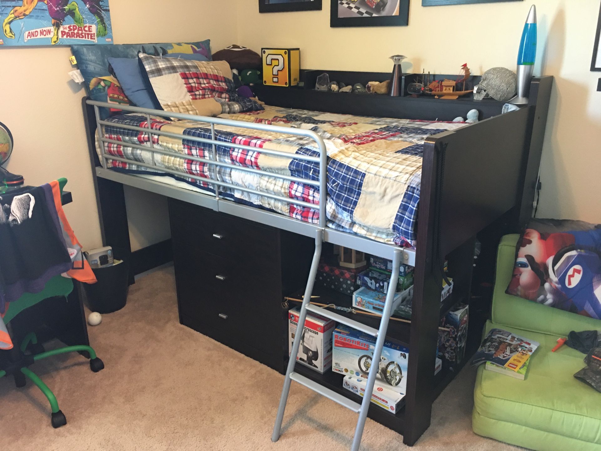 Loft Bed with Twin Mattress