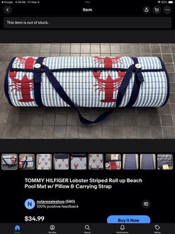 💥 X2 💥 Tommy Hilfiger Roll Up Beach Mats 🦞New With Tags🦞💥 X2 💥 TOMMY HILFIGER Beach Mats 🦞100% Cotton 🦞 61” X 24” NWT