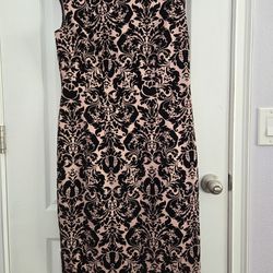 Dress Size 12. Pink And Black Velvet