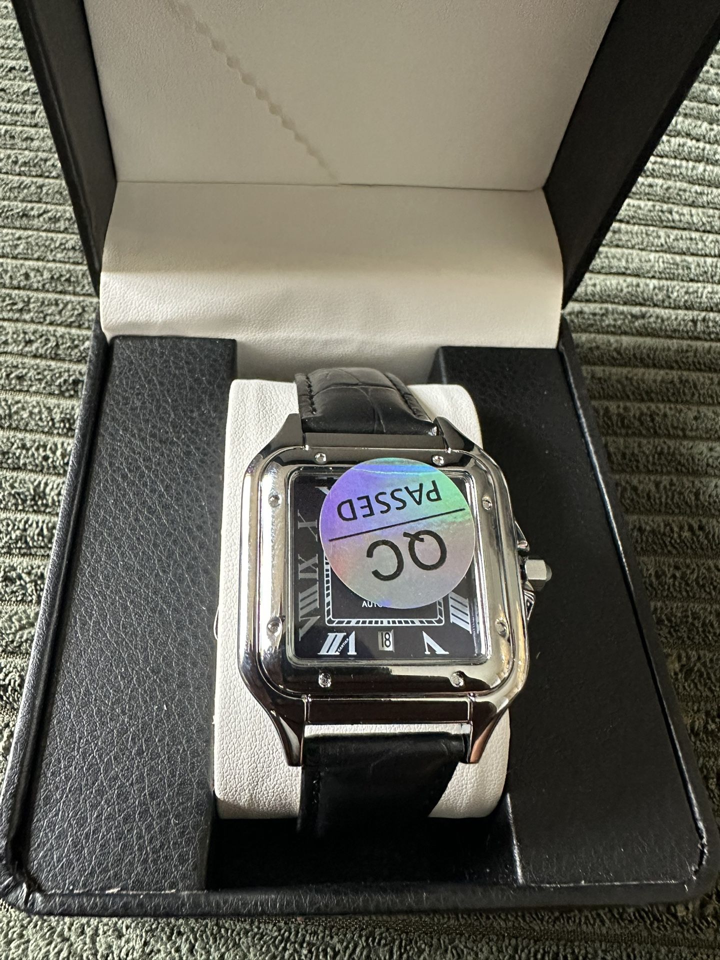 Silver Cartii With Leather Band