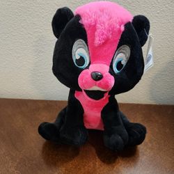NWT Black With Hot Pink Stripe Skunk Plushie