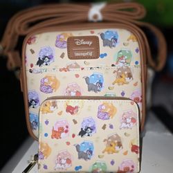 Brand New! Loungefly Disney Cats Crossbody + Wallet