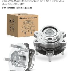Nilight Conjunto de rodamiento de cubo de rueda delantera para Nissan Altima 2007-2013 2014 2015 2016 2017 2018, Maxima 2009-2019, Murano Pathfinder, 
