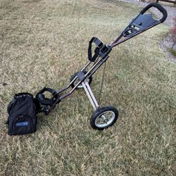 GOLF CART Sun Mountain Speed 3 wheeled push w/ Cool-Paq cooler & pump