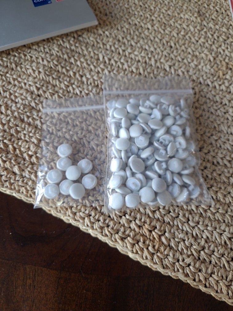 Light Ivory Satin Covered Buttons, Size 16