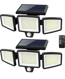 Tuffenough Solar Outdoor Lights 2500LM 210 LED Security Lights with Remote Control