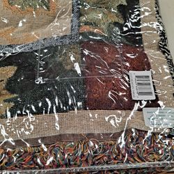 TRADITIONAL AFGAN BLANKET THROWS. MADE IN AMERICA Q00% COTTON 