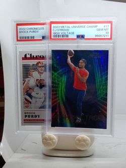 Brock Purdy and CJ Stroud PSA rookie cards