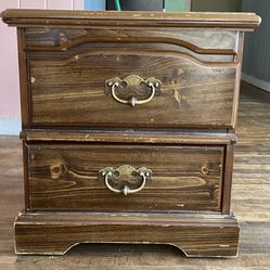 Wood Nightstand w/ Cabinet – $50 – Some Wear, Solid Build