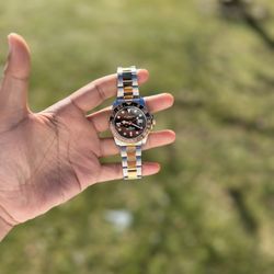 STUHRLING Men's Rose Gold, Silver Tone Stainless Steel Bracelet Watch 42mm