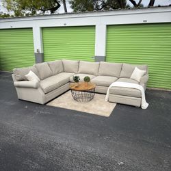 High-End Beige Arhaus Sectional Couch Sofa