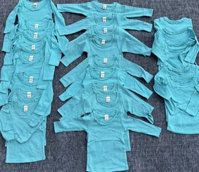 22 Baby Girls Shirts 12M Teal Ruffle Bundle