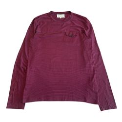 Maison Margiela SS15 Mixed Stripes Button Pocket Long Sleeve T-Shirt Size 52 Large