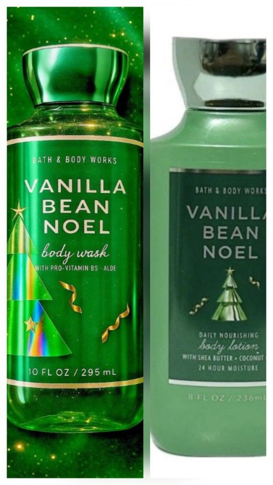 Bath & Body Works Vanilla Bean Noel Body Wash - Green