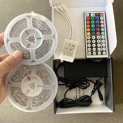 (NEW) $12 LED Strip Lights 32ft Long, Flexible 3m Tapes 5050 Rgb 300 Multi-Color Changing Set (44 Key Remote) 