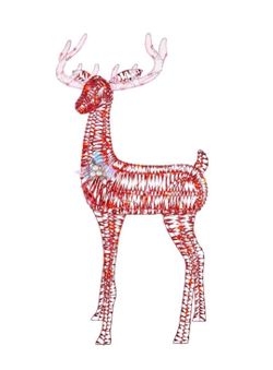 Christmas Holiday 6ft. Red LED Metallic Buck Yard Decoration