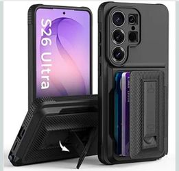 Samsung Galaxy S26 Ultra Case Wallet with Card Holder (4-5Cards),[RFID Blocking][Kickstand][Military Drop Protection] Full Camera Protection Wallet