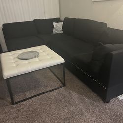 black nailhead sectional sofa