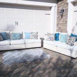 Off White Sofa and Loveseat Set 