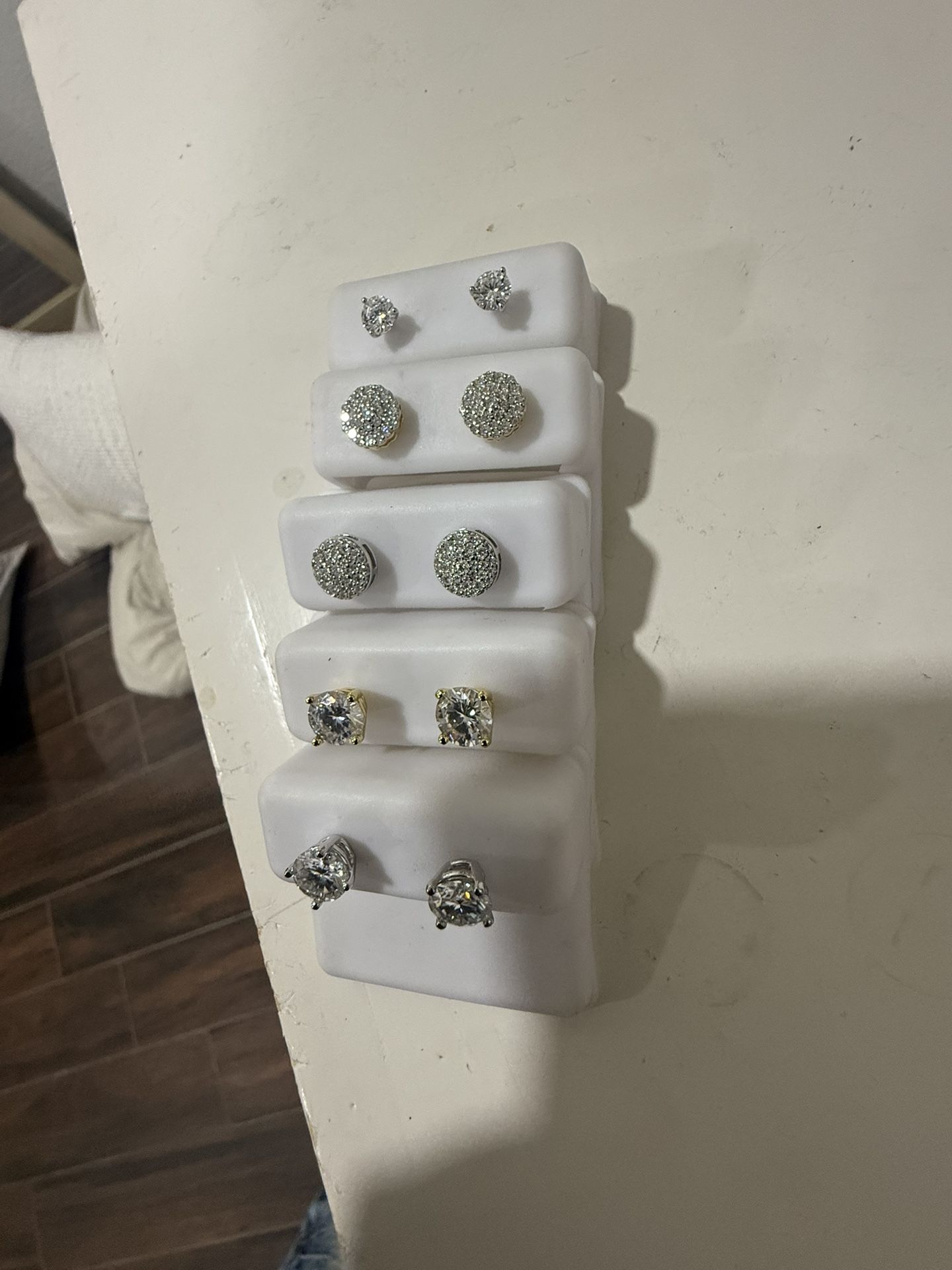 (Will Pass Diamond Tester) Moiss Earrings, Cluster, Full Rock