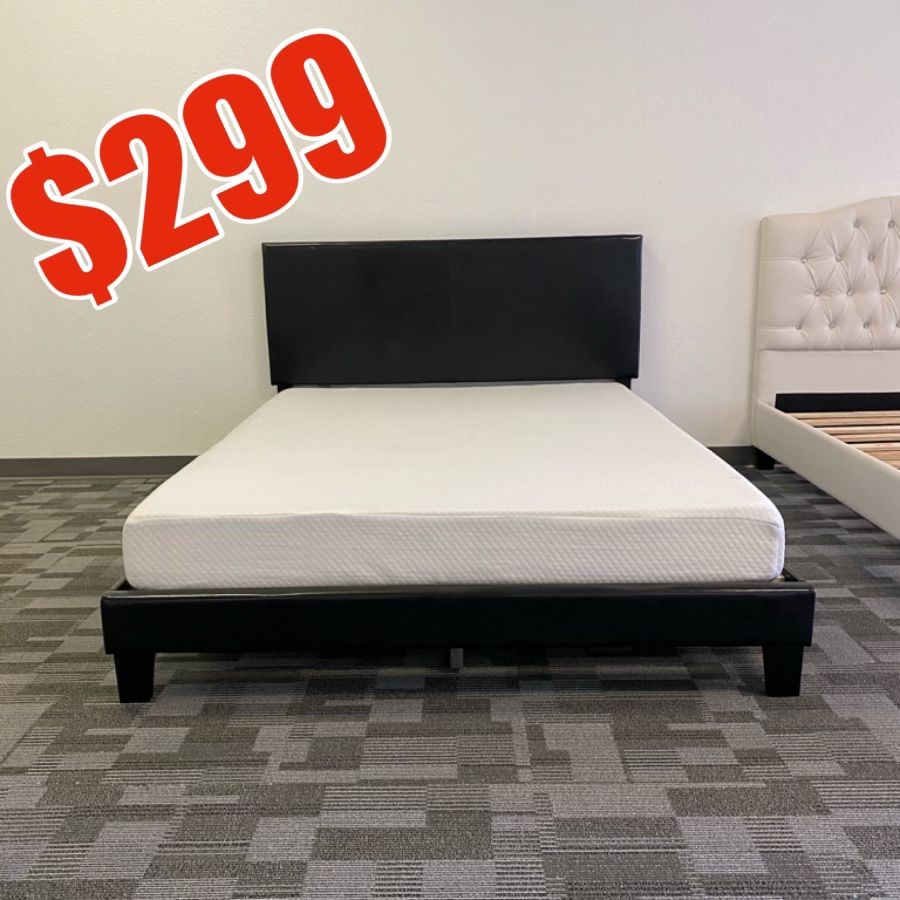 Queen Bed Frame And Gel Memory Foam Mattress
