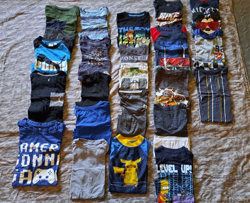 Boys Tops Shirts Sizes 4-6, 7 And 1 14-16