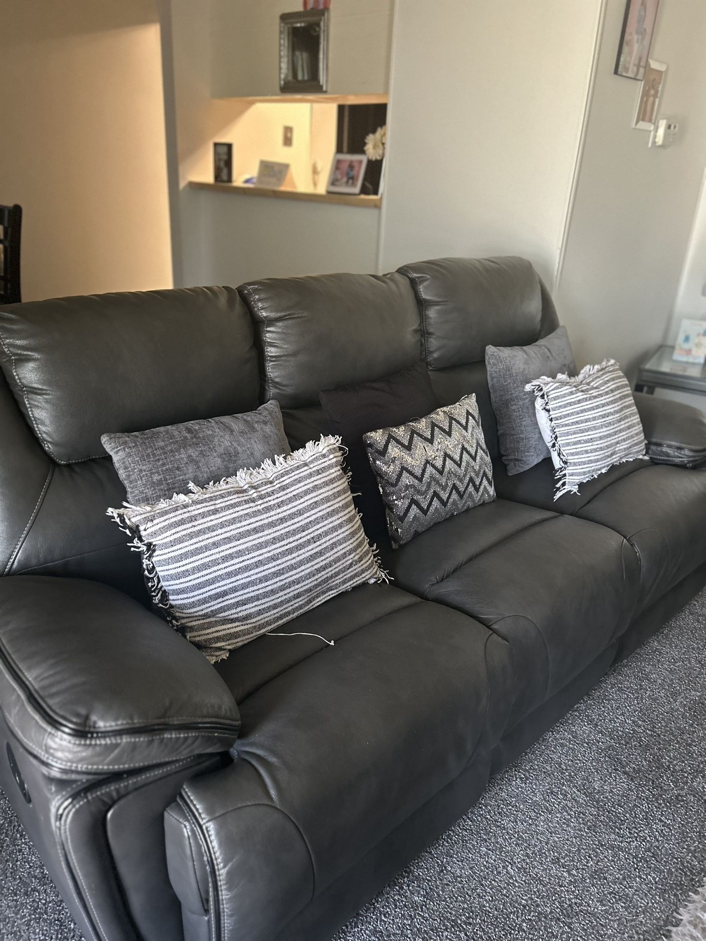leather Grey Couch