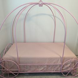Princess Pink Twin Carriage Bed $250