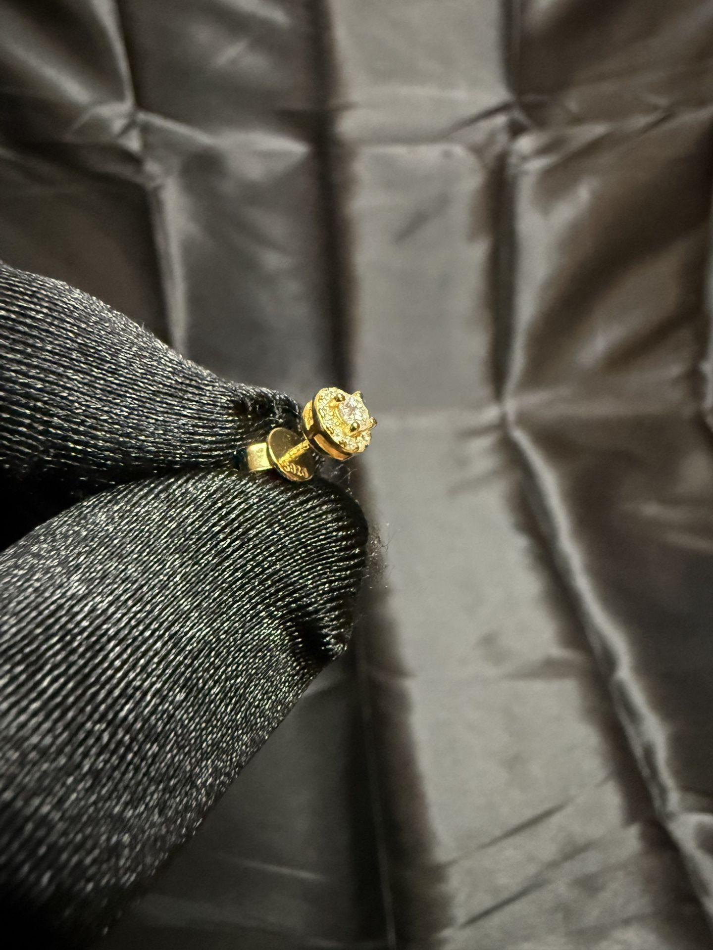 22k Diamond Stud Earrings In Solid Gold