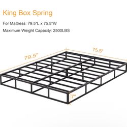 King Size 7inch Box spring Only