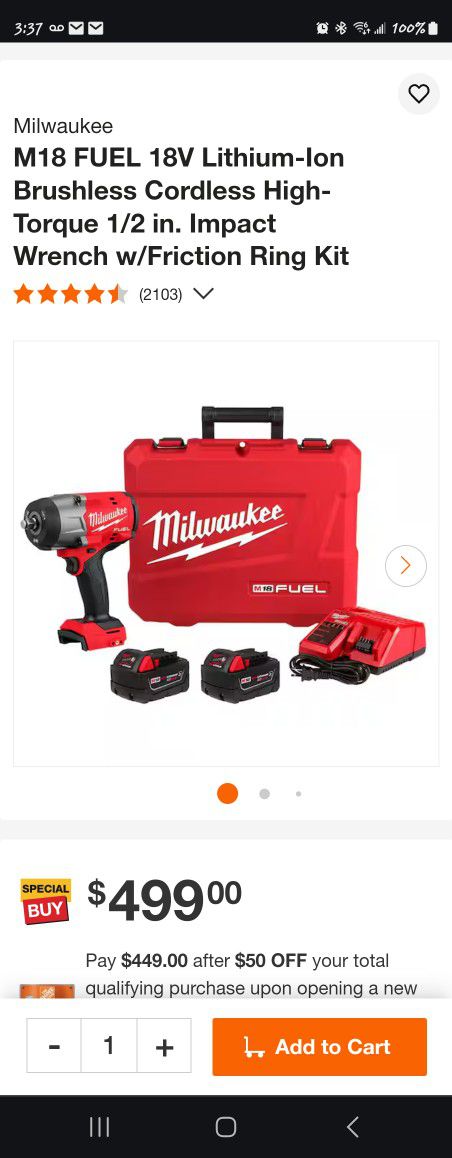 The MILWAUKEE® M18 FUEL™ ½” High Torque Impact Wrench