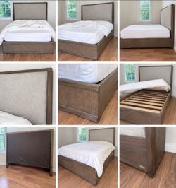 Gray Queen bed and Mattress