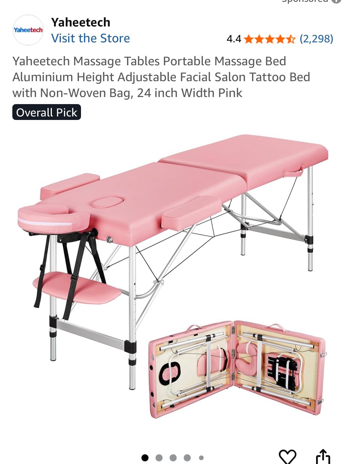 Foldable Massage Table Pink