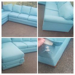 Couch Sectional Sofa Light Blue 