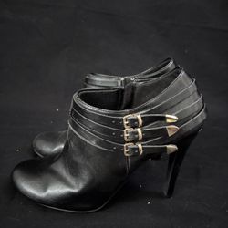 Black Faux Leather Booties Size 9 