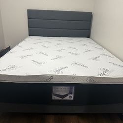 New Queen Mattress With Pillow Top And Bed Frame