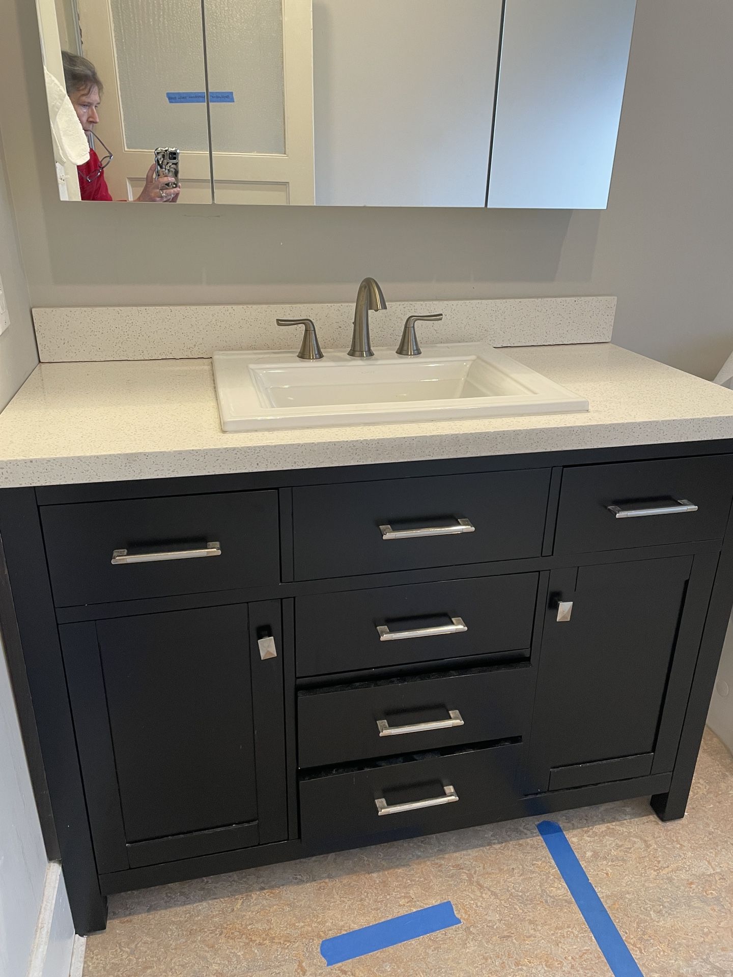 Bathroom Vanity 48” X 22.5” X 35.5” Tall + 3.5 Backsplash