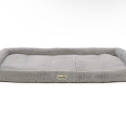 Quilted Crate Bolstered Mat Dog Bed, Ideal for Crates - Gray, Extra Large
