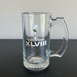 NFL Super Bowl XLVIII Beer Glass Mug New York Jersey 2014 13oz