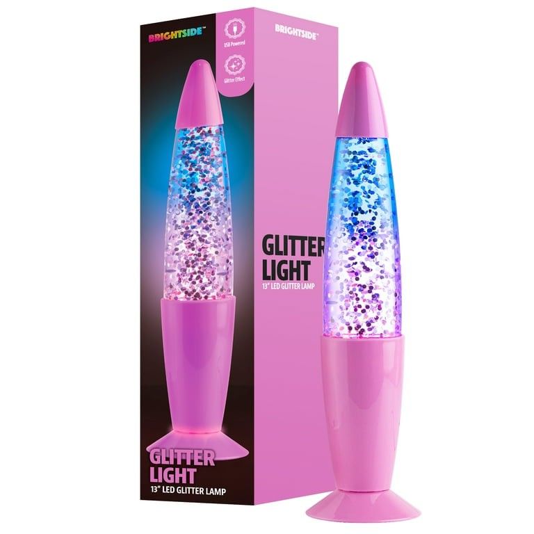 Brightside™ Purple Ombre LED Glitter Mood Lamp, Bedroom, Dorm, Office, 13"